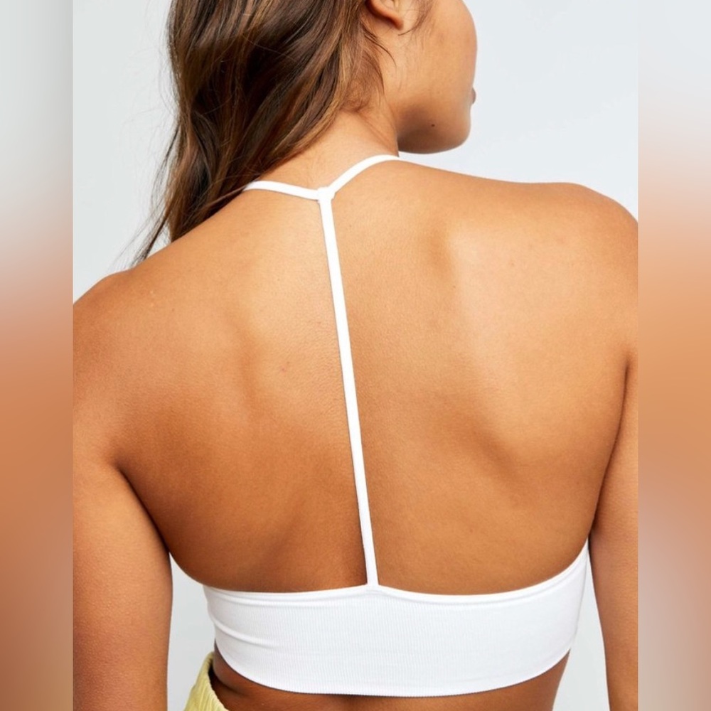 NWT Free People Scoop Me Up Racerback Bralette Bra XS/S White Soft T-Back